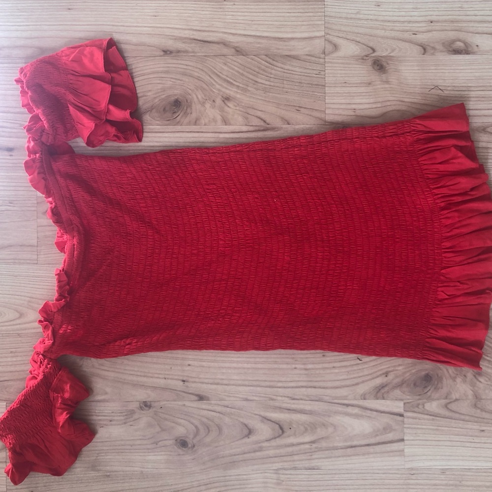 Smocked Red Dress